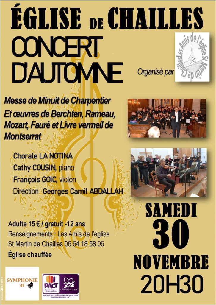 Concert d'Automne 2024 à l'église de Chailles